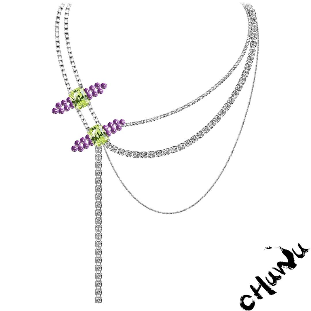 铜项链 初午CHUWU 旗袍系列 盘扣多层项链 新中式CWXL220609