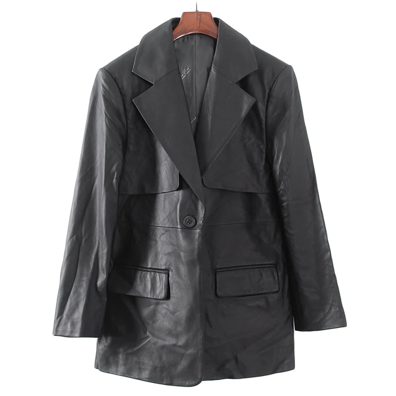 L005酷美风真皮西装