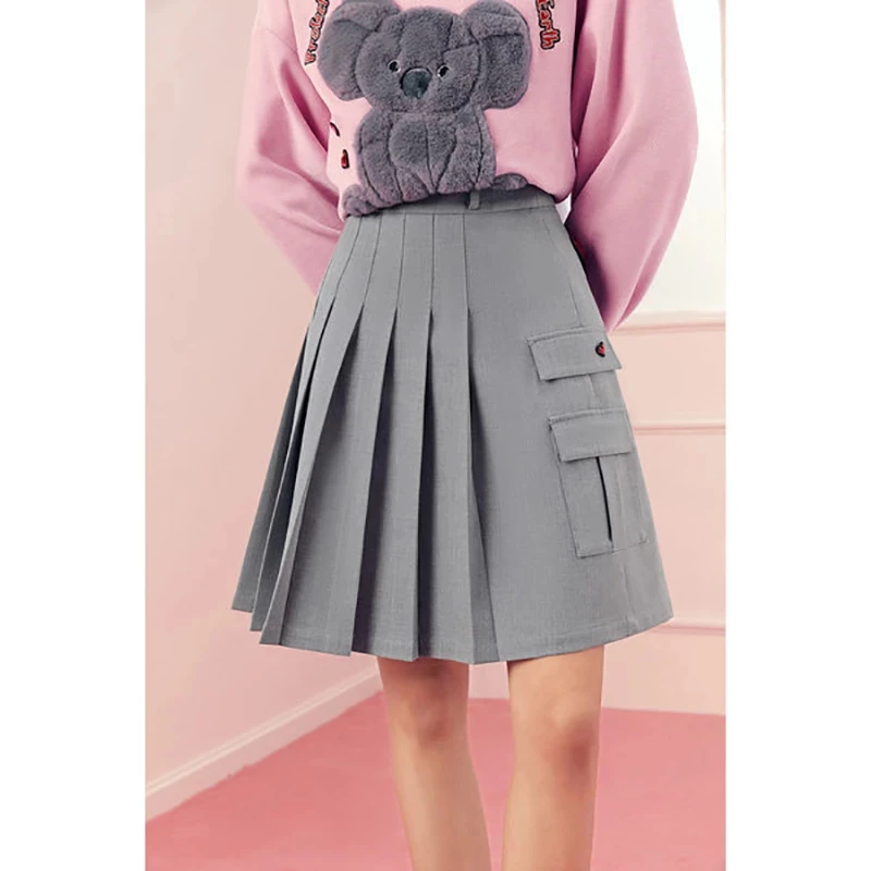 L611复古风百褶长裙