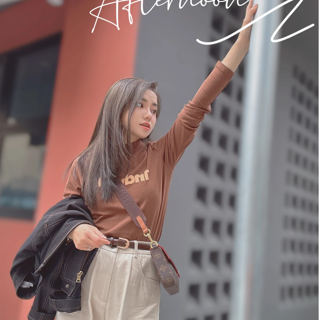 【PGXIAOM】润秀定制字母长袖T恤  (高弹)T0836