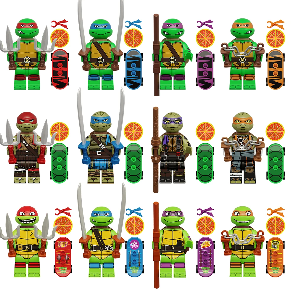 World Minifigs中国积木动漫卡通忍者绅龟系列拼插积木人仔小玩具