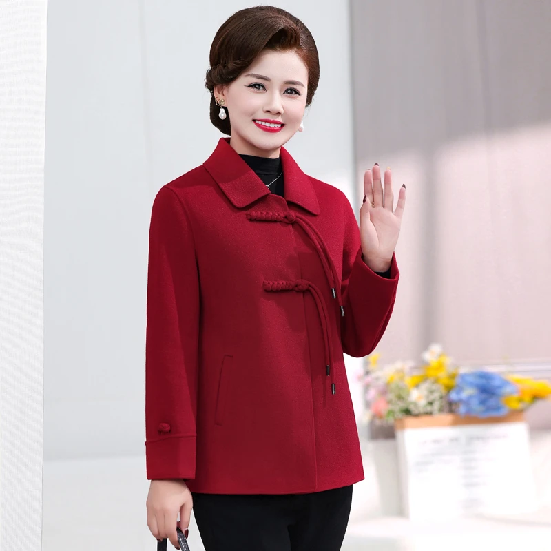 秋冬中式双面呢大衣2024新款时尚显瘦中国风小个子呢子短款外套女