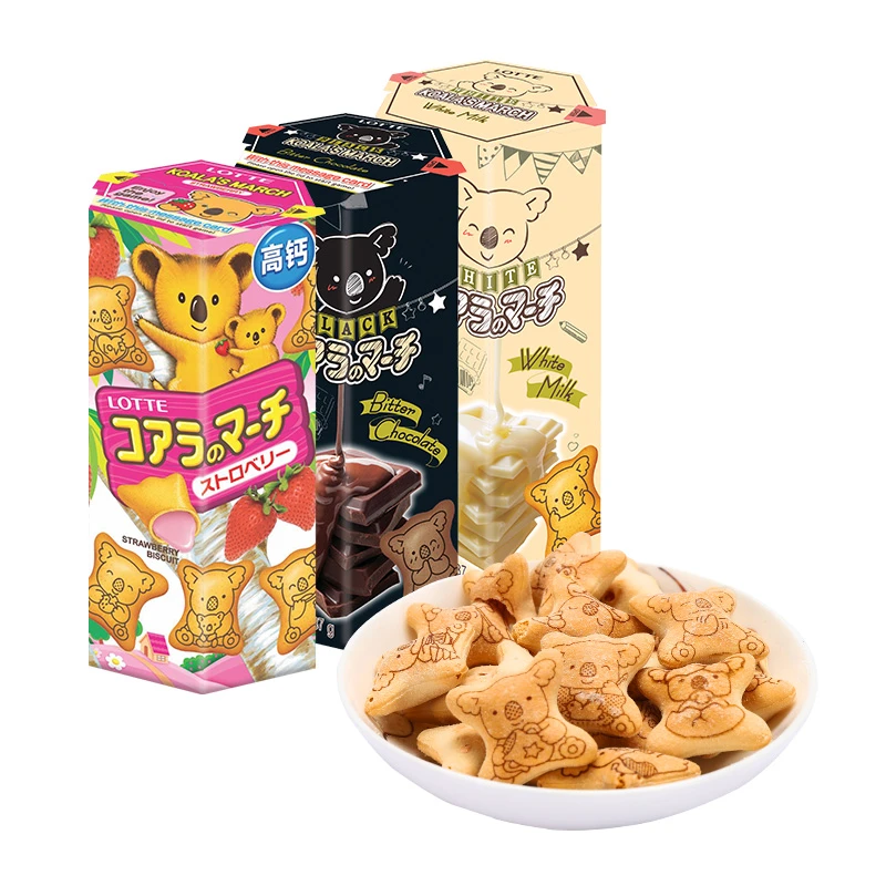 乐天小熊饼干草莓巧克力经典夹心饼干37克*3礼物女生馋嘴小零食zb