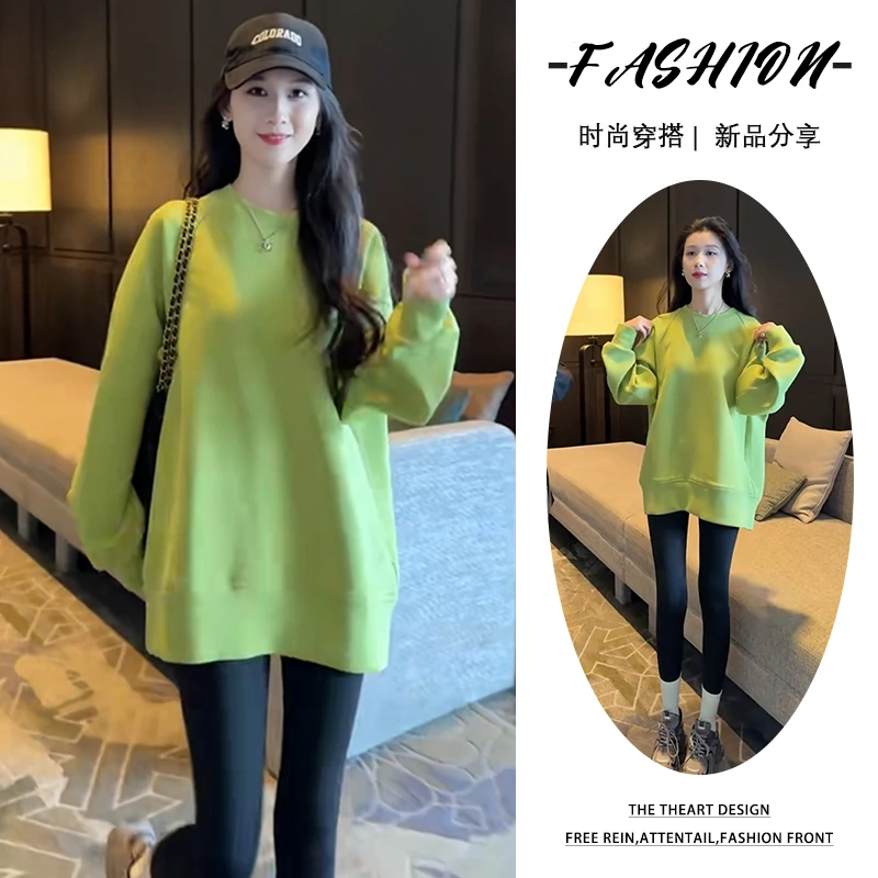 入秋一整套女装2024新款韩版休闲风圆领套头卫衣显瘦鲨鱼裤两件套