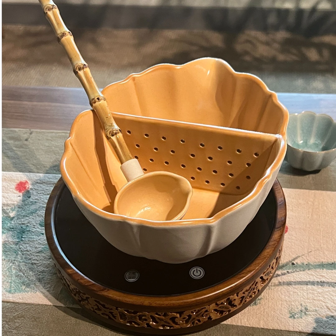 葫芦煮茶器莲花煮茶器活瓷釉新款古法陶罐砂锅电陶炉煮茶器