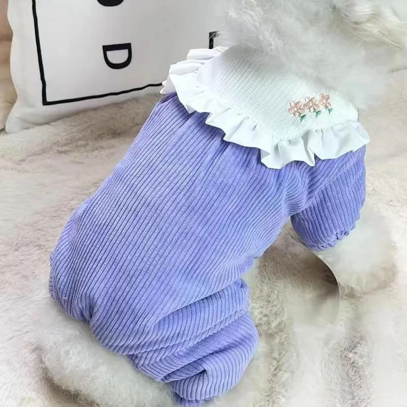 小狗秋季新款洋气可爱四脚衣服泰迪比熊马尔济斯中小型犬外出保暖