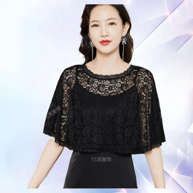 外搭斗篷夏季小披肩配吊带大码披肩春秋蕾丝薄款披肩2023披风斗篷
