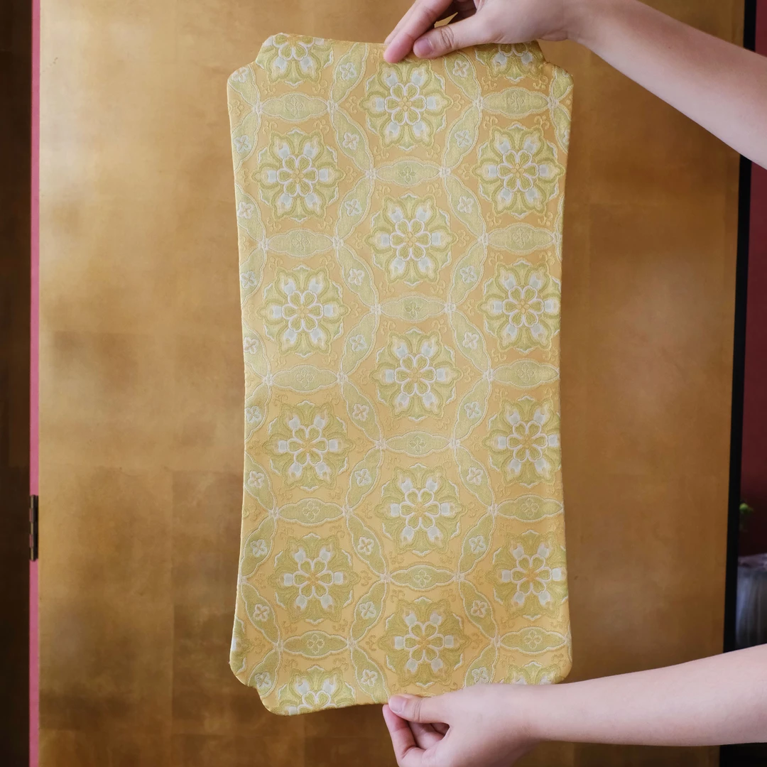 问春风【灯火阑珊】新中式双面黄色茶席国风轻奢家用茶道茶席46*22