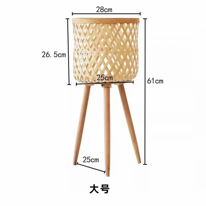 手工编织花篮阳台竹编花盆竹编花篮藤编ins风绿萝落地花架落地式