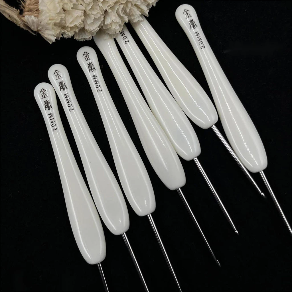 金岚金岚钩针蘑菇头白色树脂柄配标准针头手工编织工具
