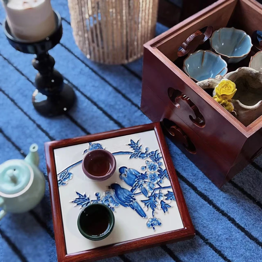 【粤薇】23/23/22新款双耳多宝玲珑盒家庭收纳装饰摆件创意家用实木