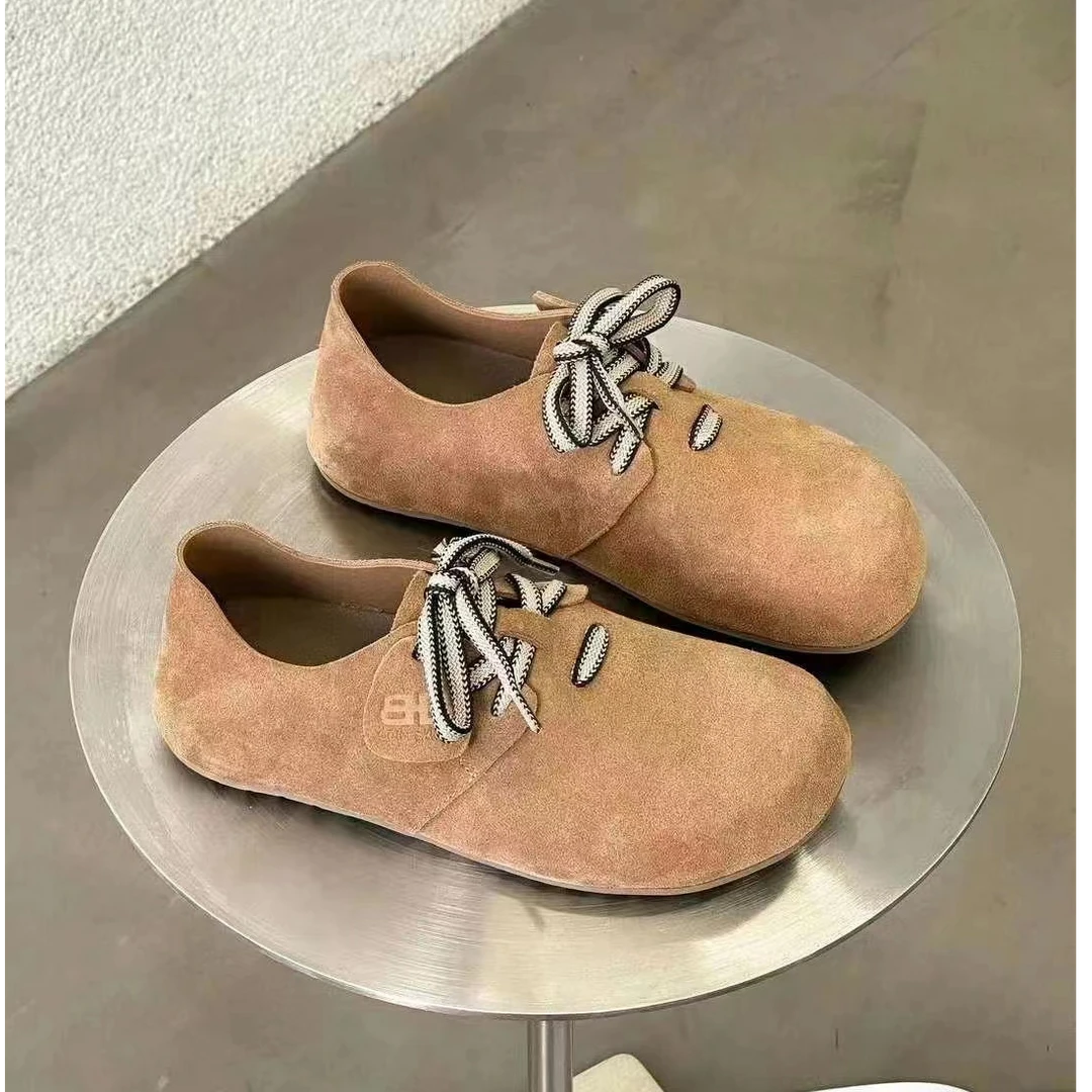 吐司鞋女秋款泡芙鞋复古平底全包勃肯鞋#902