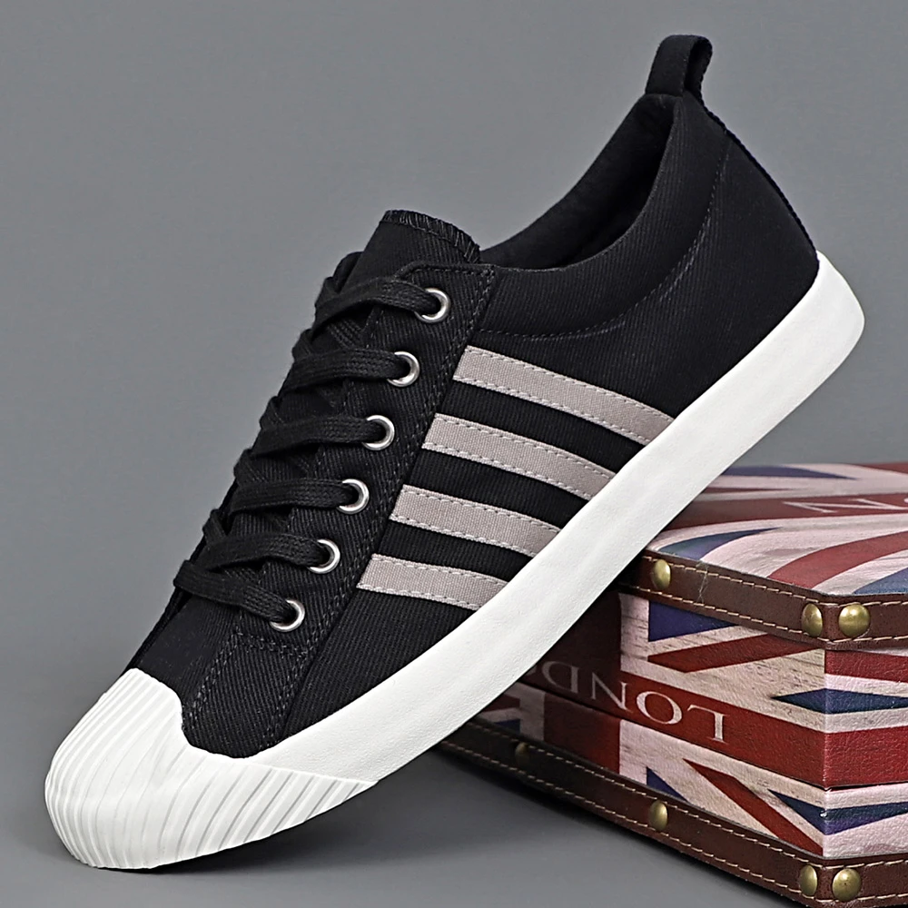 2024秋季新款男士休闲帆布鞋系带潮流韩版透气布鞋男低帮软底男鞋