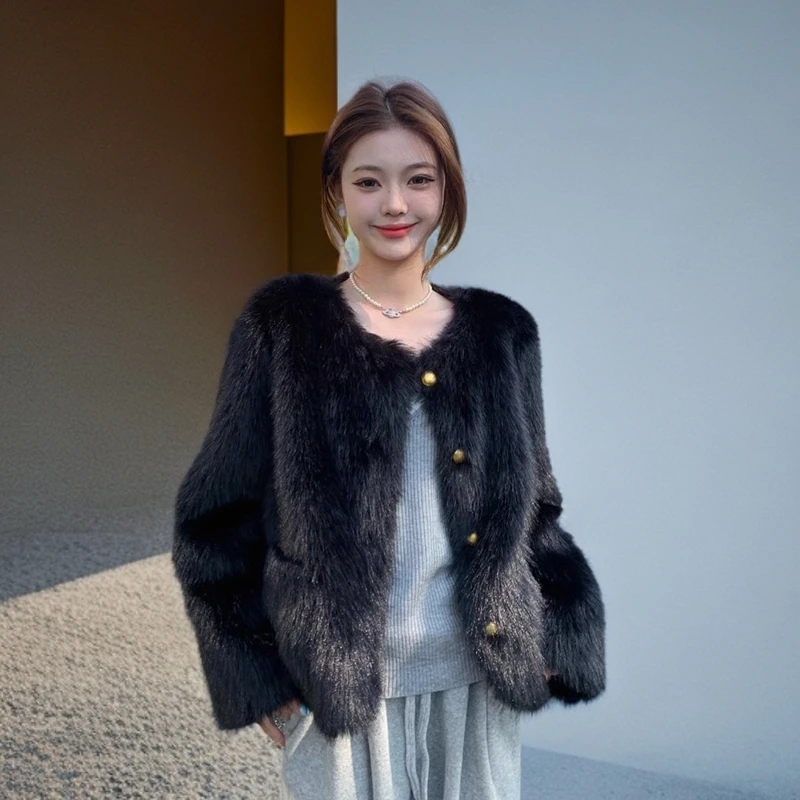 外套女冬季2024圆领小香风气质网红外套爆款洋气针织短款时尚新款