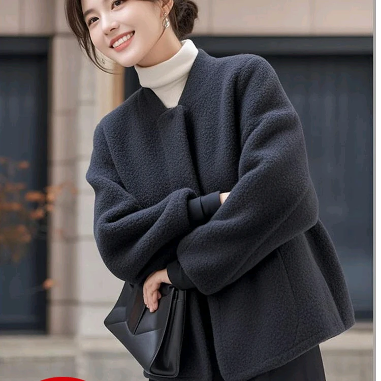 百搭大衣小个子秋冬装超好看外套2024年新款女装毛呢子小香风宽松