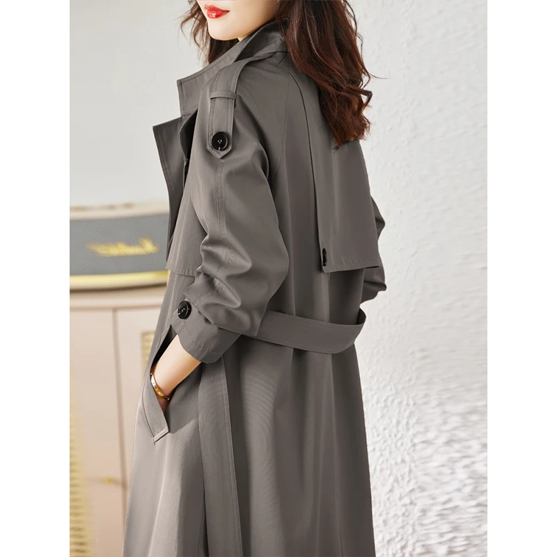 秋季新款大码女式风衣中长款外套春秋小个子英伦风胖mm休闲大衣潮