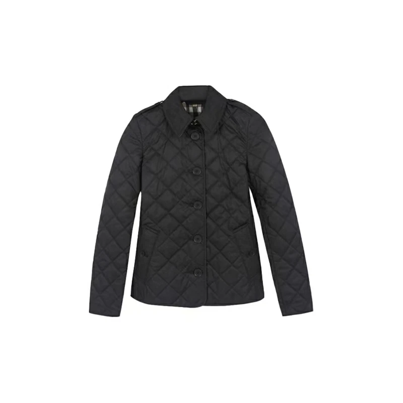 【香港发货】BURBERRY巴宝莉女士纯色绗缝尼龙外套