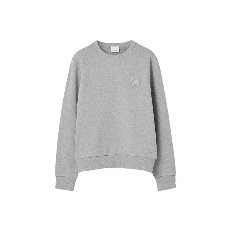 【美国发货】BURBERRY巴宝莉女款Logo图案印花圆领套头卫衣