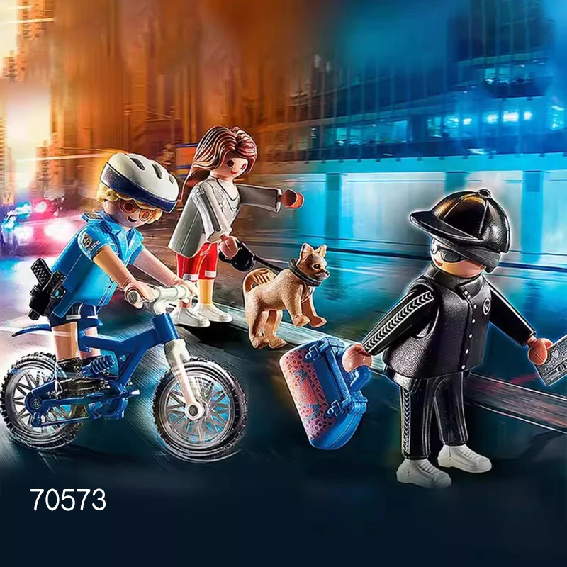 德国playmobil摩比世界玩具警车保时捷过家家玩具男孩女孩礼物