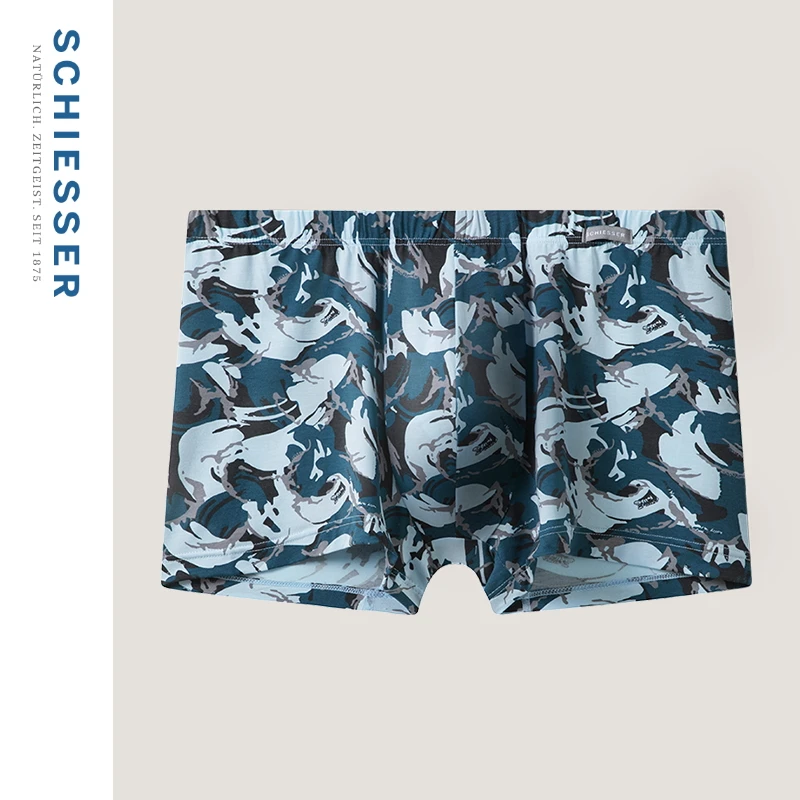 SCHIESSER舒雅新品男士莫代尔柔软亲肤印花平角内裤23413T