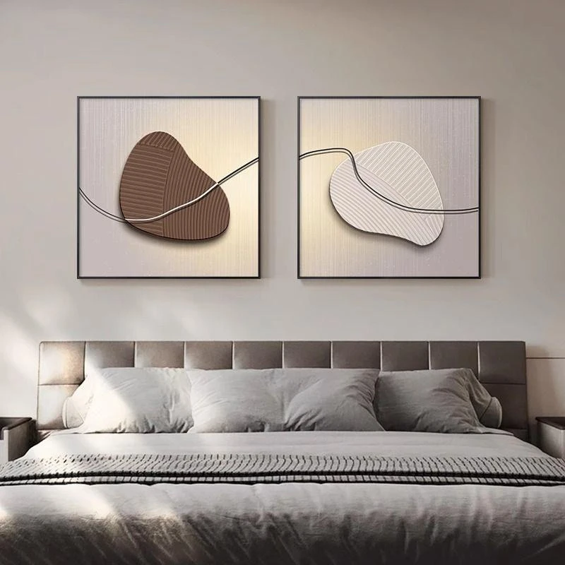 时来运转餐厅轻奢客厅抽象画卧室壁画新款两联厨房墙面挂画