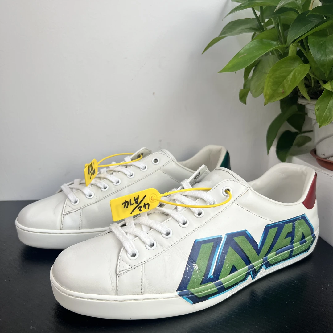 GUCCI/古驰42欧码涂鸦love板鞋无配件成色自定义wdf687