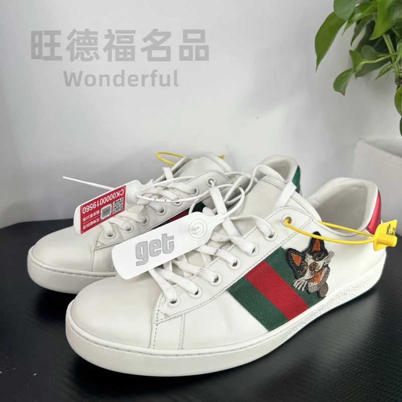 GUCCI/古驰39.5欧码法斗小狗刺绣小白鞋成色自定义zg181