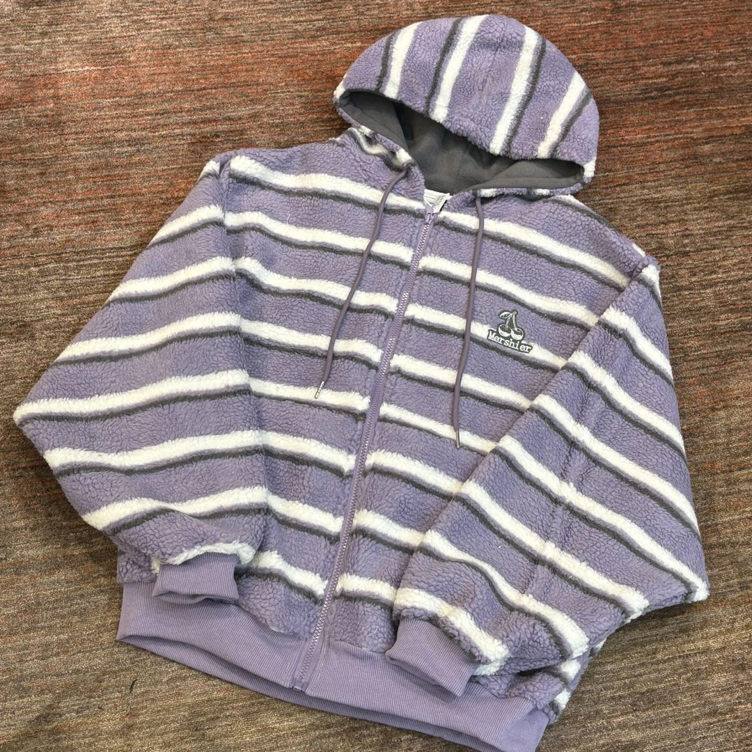 Uninhabitable 秋季连帽条纹字母卫衣