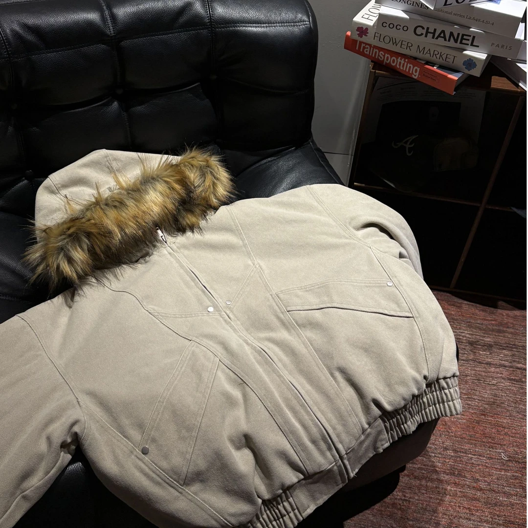 Uninhabitable 毛领可拆！棉服！冬季加棉重磅帆布加厚保暖连帽时尚