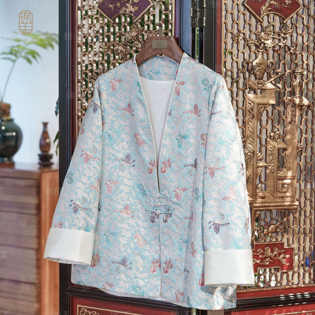 【锦系】宋锦新中式国风桑蚕丝袖口长袖外套E-36954-SJ4166877