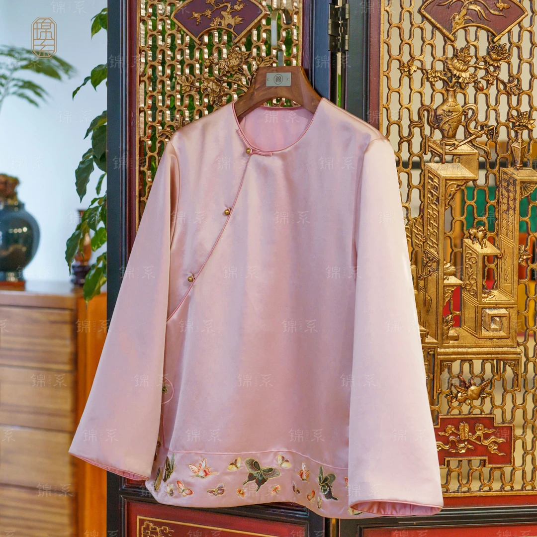 【锦系】丝毛缎新中式国风桑蚕丝加棉长袖外套E-36839-S3149961