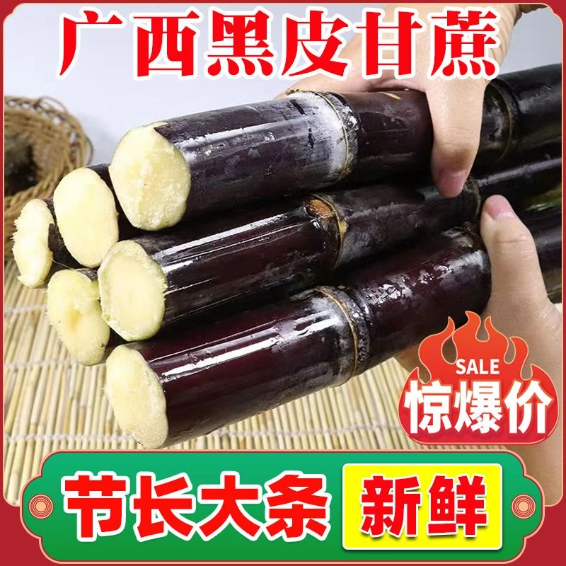 【种植】广西黑皮甘蔗新鲜脆甜现砍多汁当季水果直发中段包邮批发