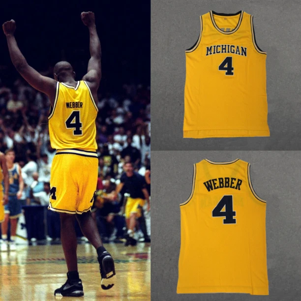 NCAA克里斯韦伯2号篮球服复古印花球衣夏季美式宽松透气运动背心