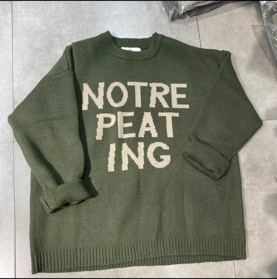 YXR&9006春季新款毛衣字母绣花加厚冬款中长宽松休闲秋冬圆领长袖