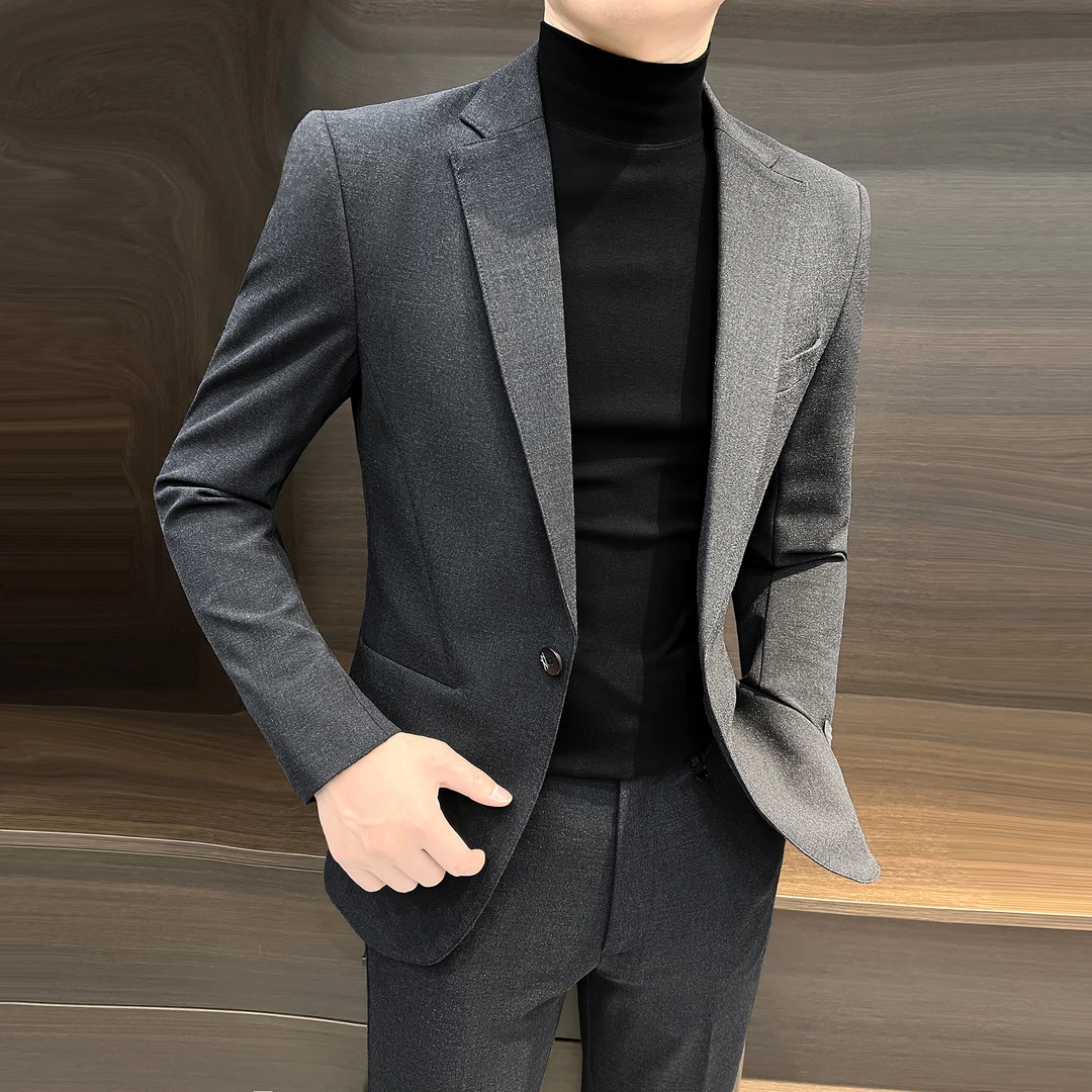 男士西服爆款2025新款秋冬英伦雅痞风格男装高级感休闲西装外套男