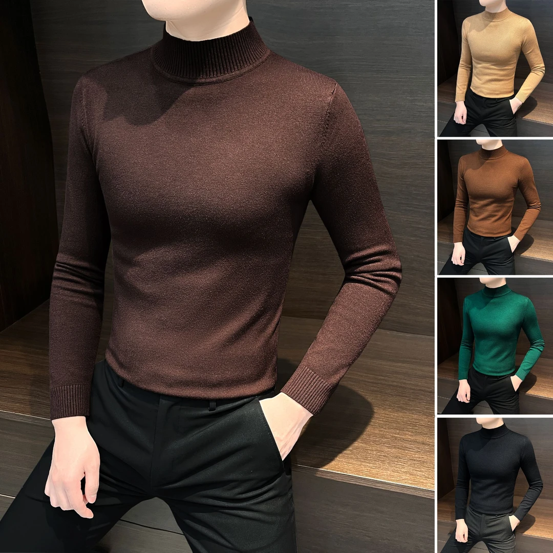 毛衣男款冬季中领成熟痞帅男装2024新款时尚高级感内搭针织打底衫
