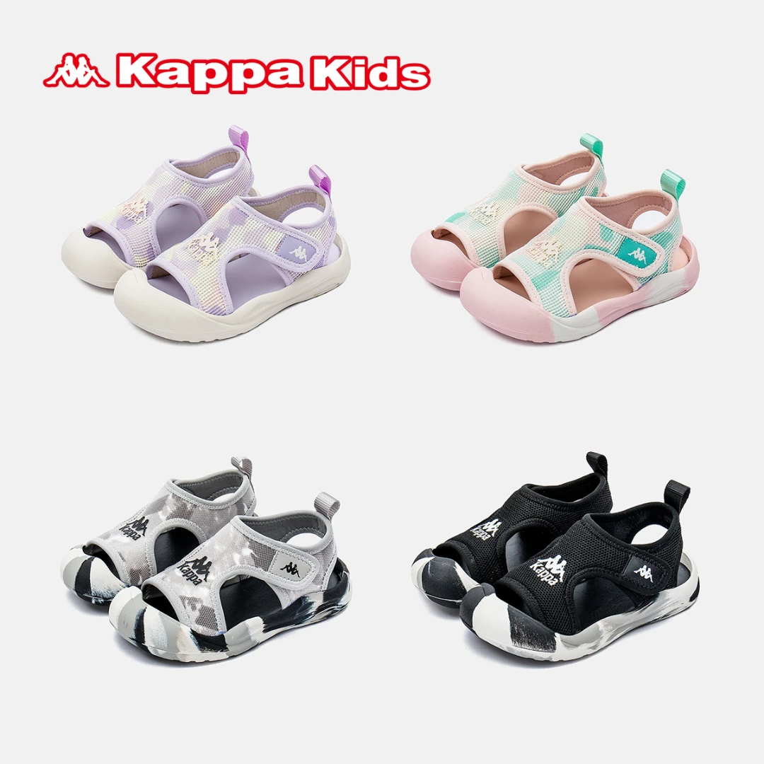 Kappa Kids童鞋夏季新款大童儿童软底透气包头沙滩鞋儿童凉鞋户外