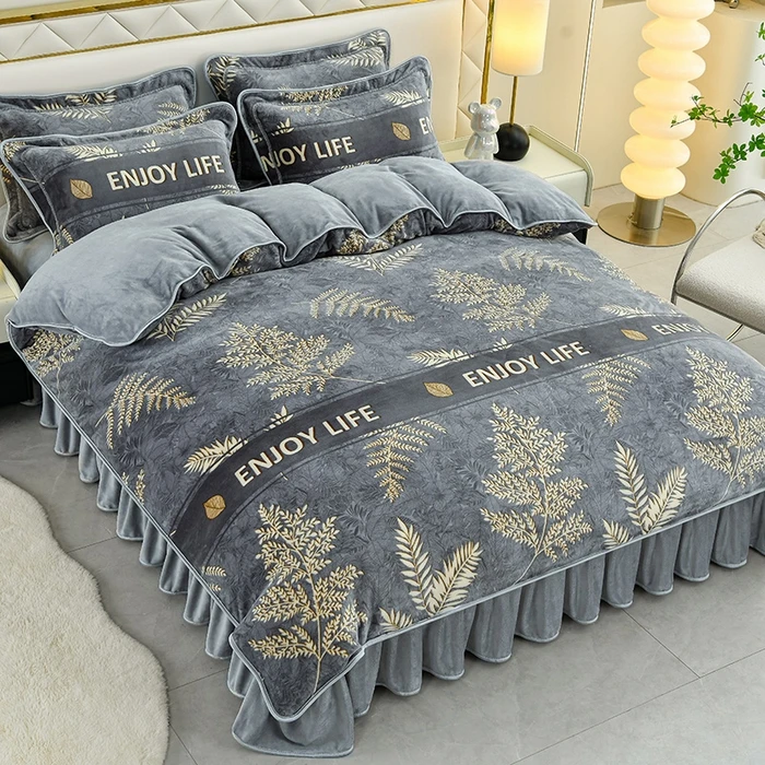 24年冬季新款中老年高克重8斤牛奶绒四件套法莱绒加厚保暖四件套