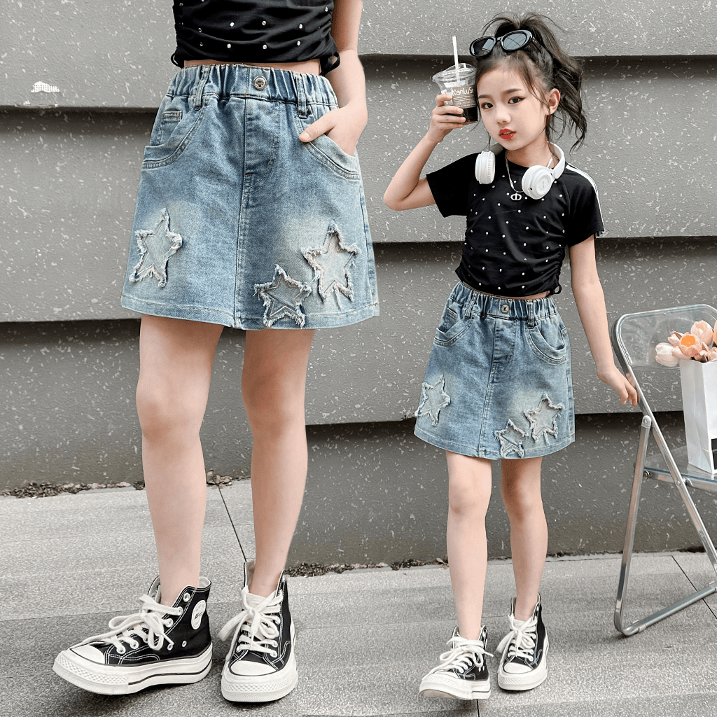 女童牛仔短裤2024新款夏装洋气儿童大童热裤百搭韩版夏季薄款裙裤