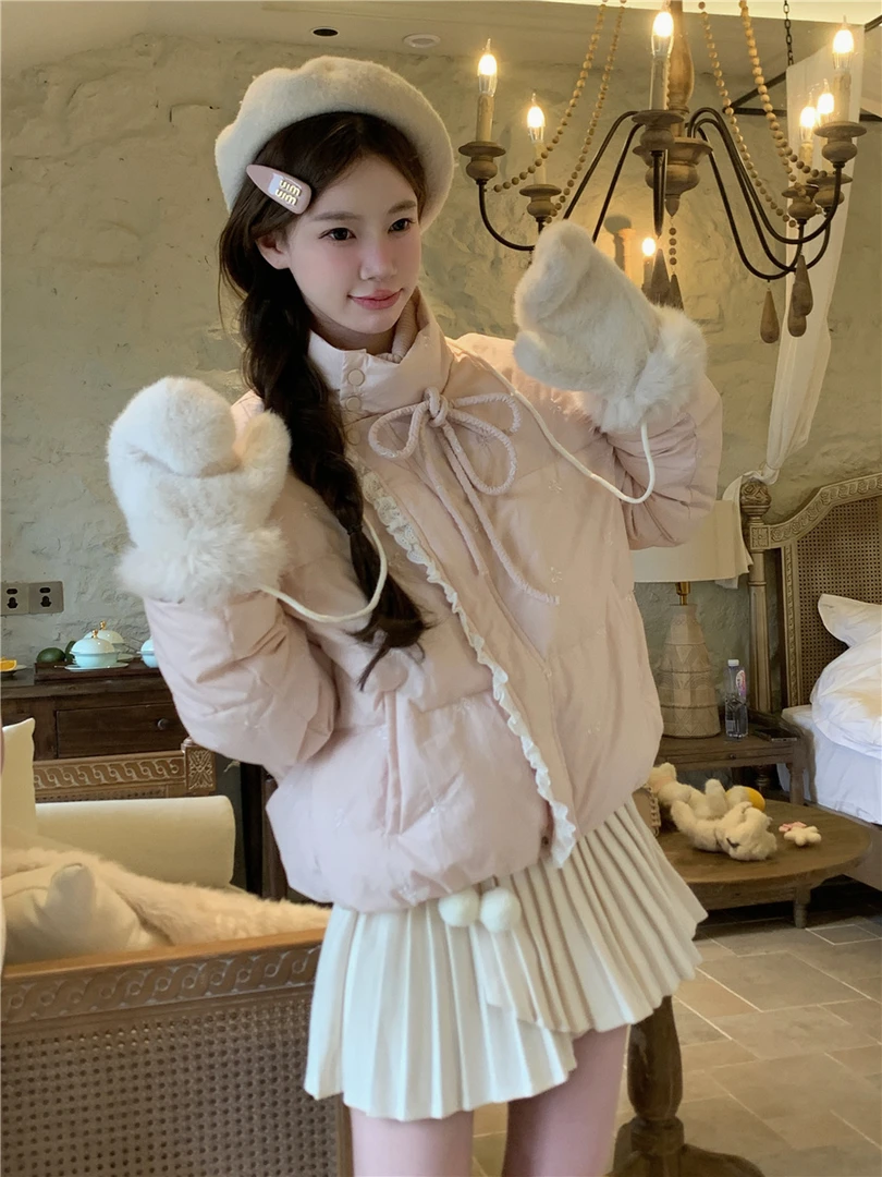 THETURE 甜系暖包棉服女冬季短款2024新款独特超好看面包服外套
