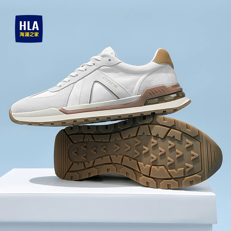 HLA/海澜之家男鞋新款春季休闲时尚百搭系带款板鞋舒适运动潮鞋