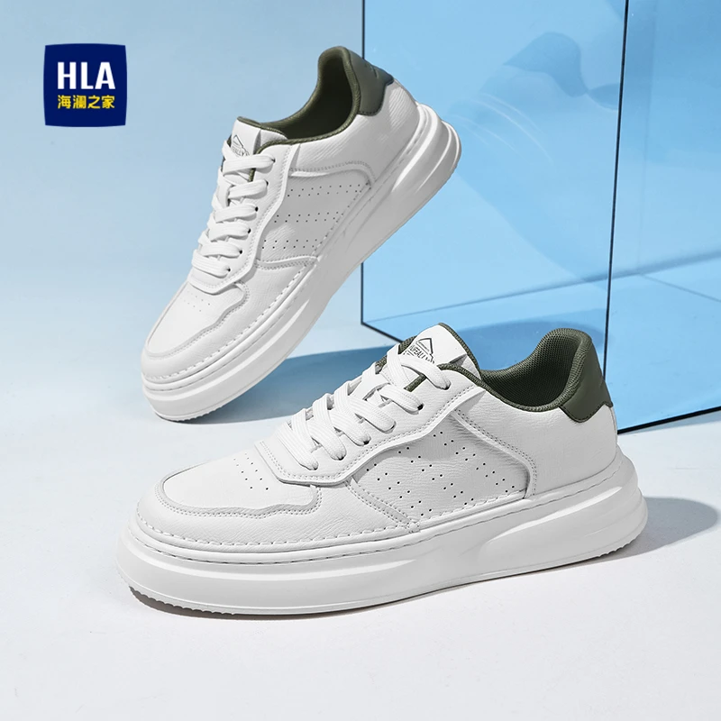 HLA/海澜之家男鞋新款秋冬时尚复古保暖舒适板鞋厚底休闲鞋小白鞋