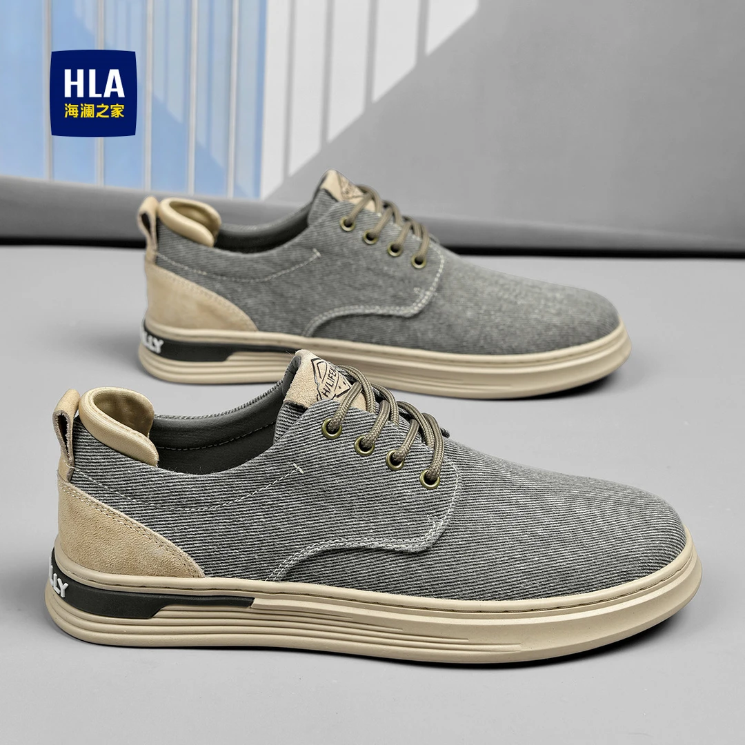 HLA/海澜之家男鞋新款秋冬保暖时尚百搭复古板鞋男士舒适休闲鞋男