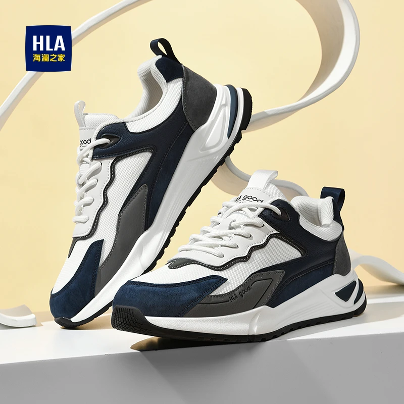 HLA/海澜之家男鞋秋季时尚百搭增高跑步休闲鞋耐磨舒适运动鞋