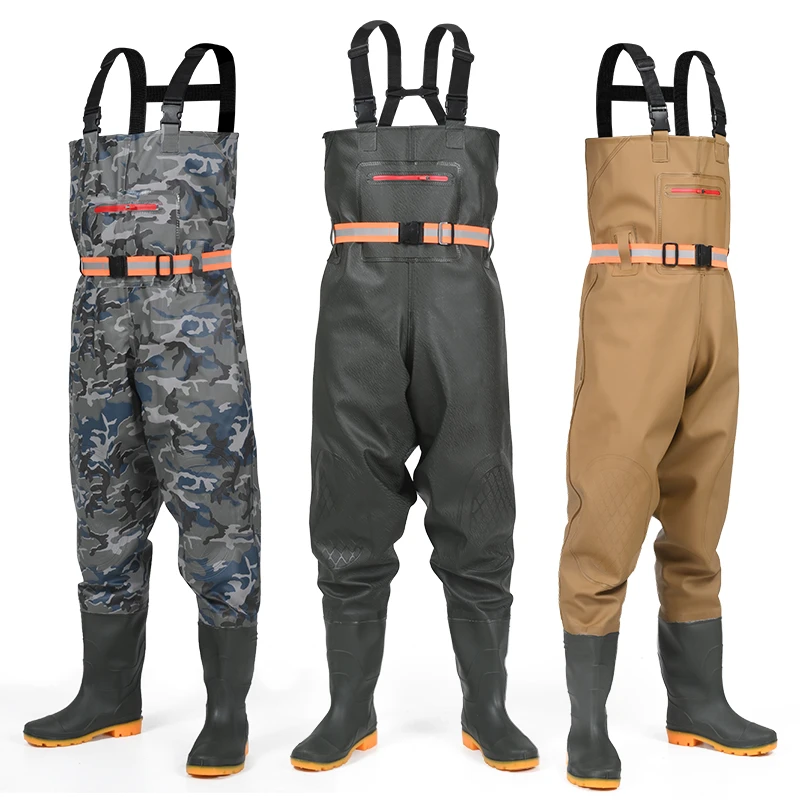 加厚涉水裤雨裤路亚溪流钓鱼服耐磨水叉裤赶海连体钓下水裤