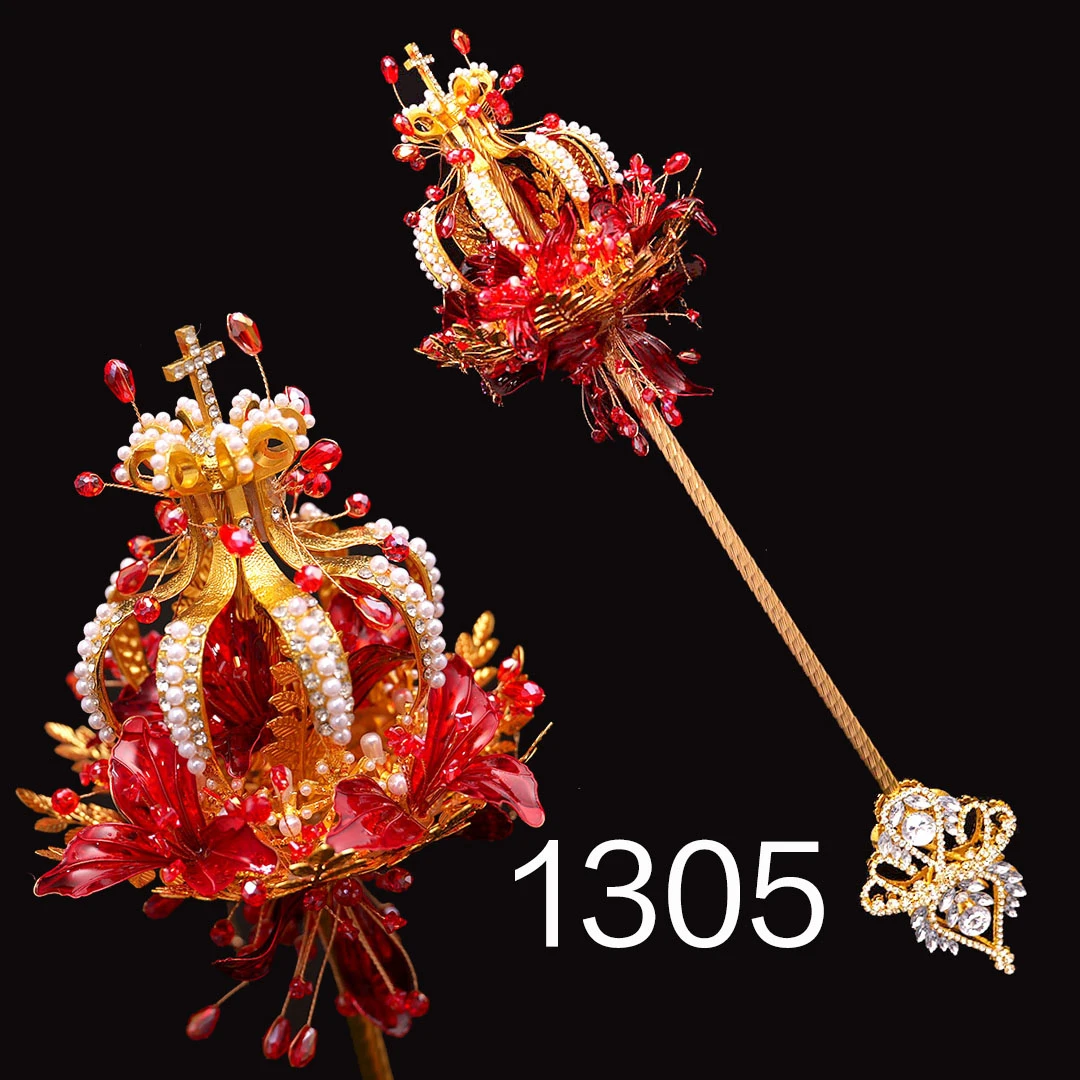 权杖手捧花DIY材料包出嫁新娘结婚新婚礼物重工高级水晶权杖