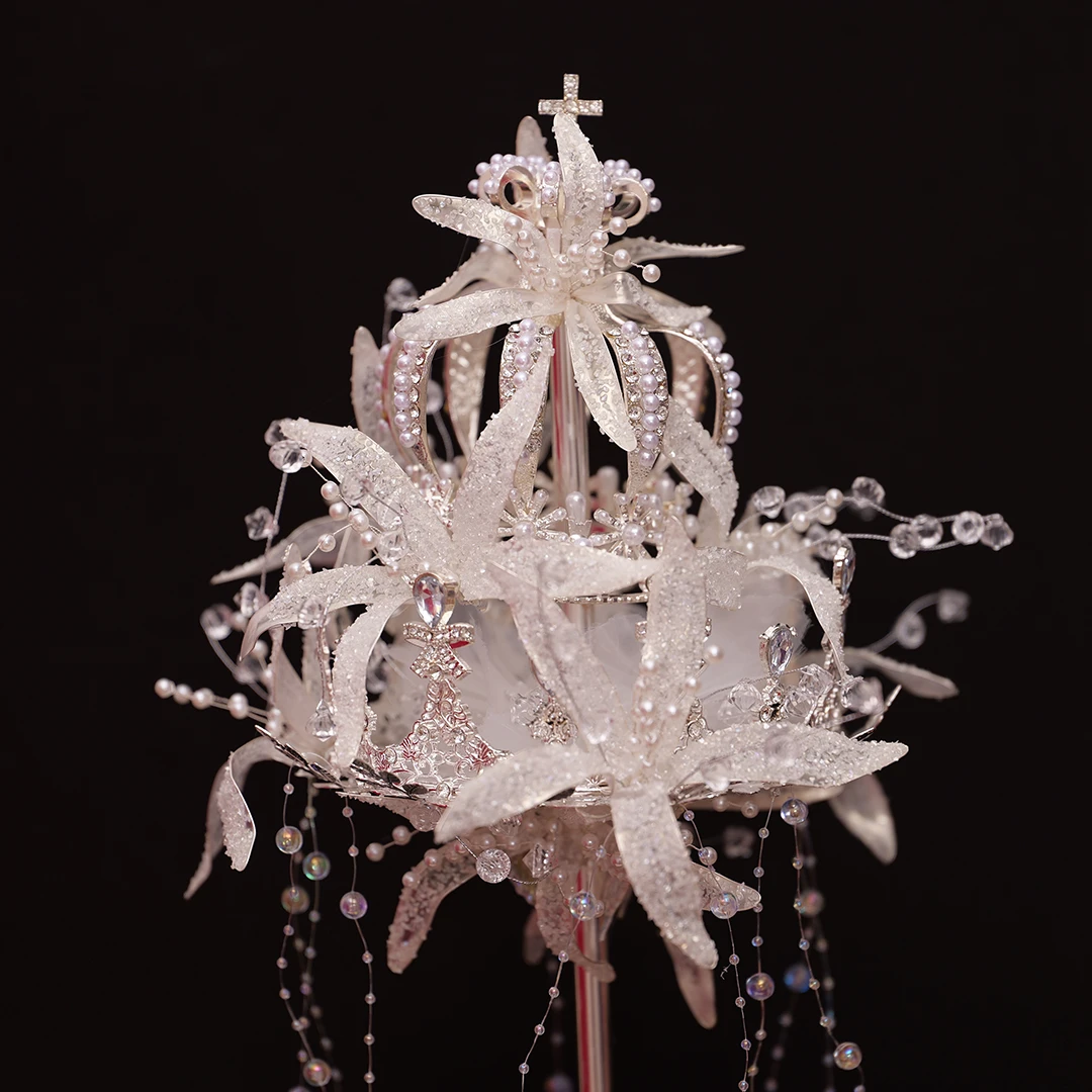 权杖手捧花DIY材料包出嫁新娘结婚新婚礼物重工高级水晶权杖