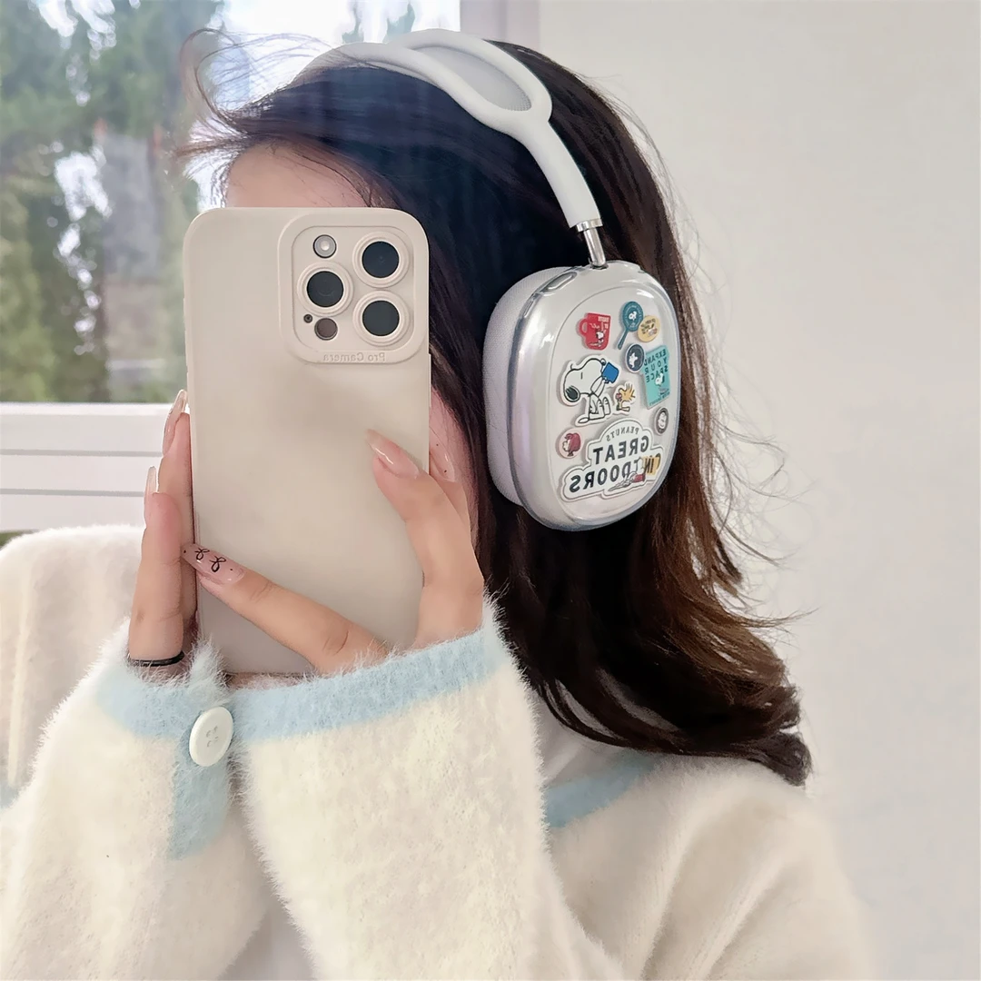 airpods max保护套苹果apple降噪头戴透明max耳罩可爱史努比男女
