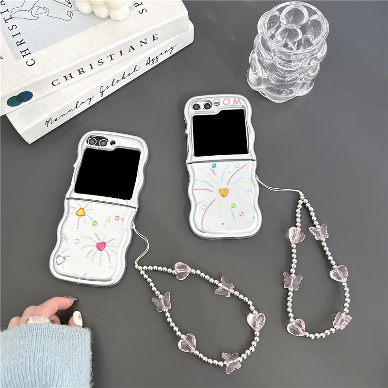 轻奢银色烟花三星zflip5手机壳zflip4全包硅胶flip3软壳w24flip女