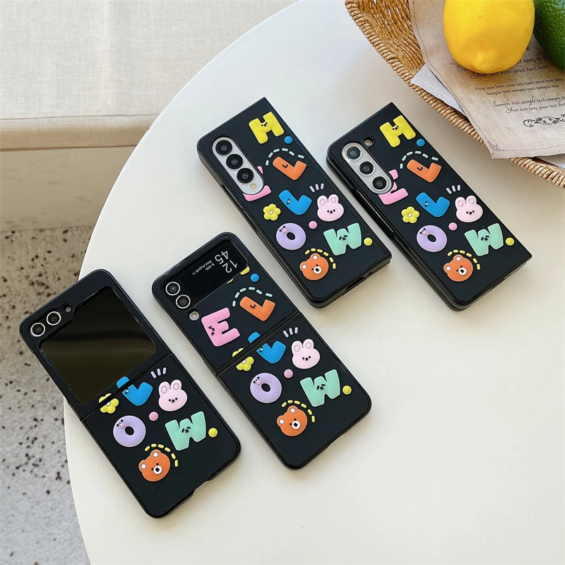 三星zfold5手机壳立体浮雕w24全包w23保护套zflip5防摔flip4外壳